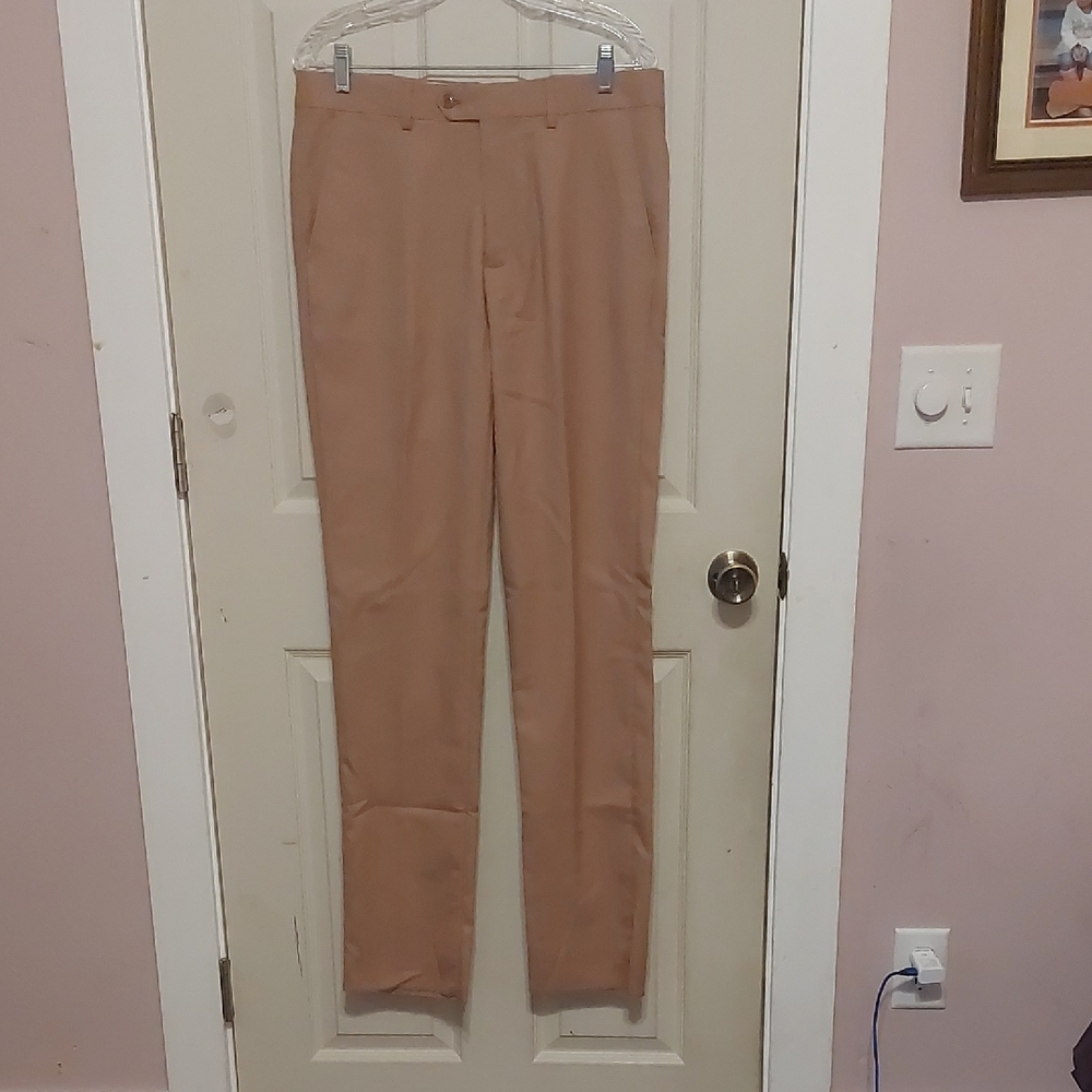 Alain Dupetit Mauve Color Slim Fit Slacks Pants Mens Size 32W 38S  zipper fly p